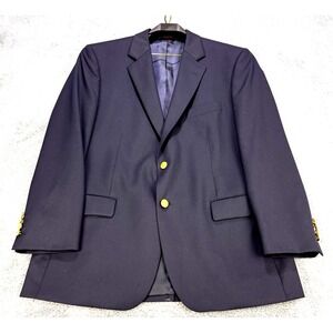 Brooks Brothers 346 Blazer Men 42S Classic Navy Blue Gold Buttons 100% Wool